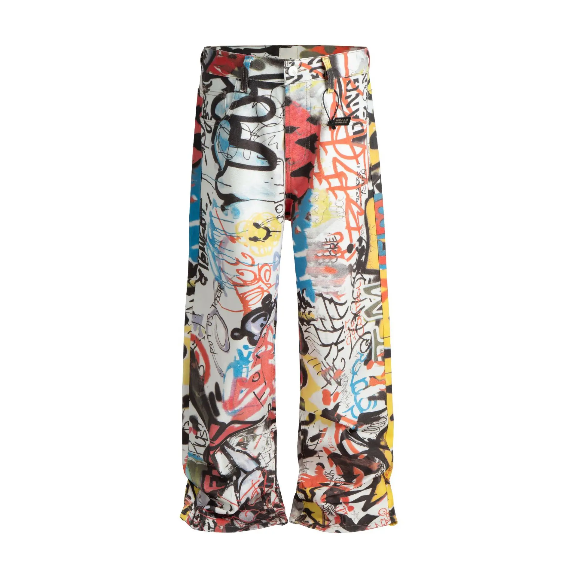 

Men's High Street Graffiti Jeans Pants Loose Fit Oversized Hip Hop Denim Trousers Fashion Graffy 3D Painted Jeans Vibe Style