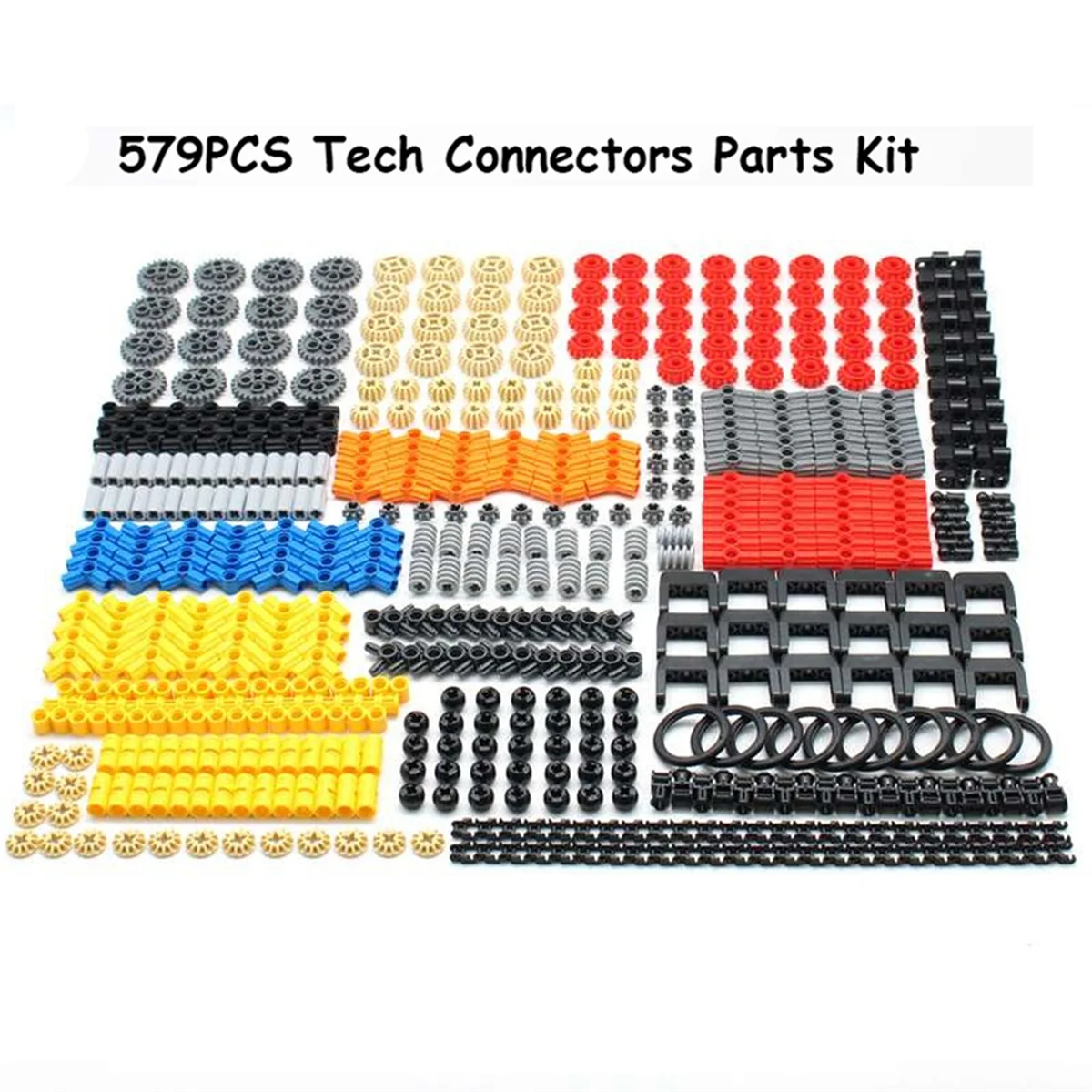 579PCS Bulk Technical Parts Liftarm Bricks Set Axle Connector Gear Tank Link Chain Tracks 3711 57518 Building Blocks