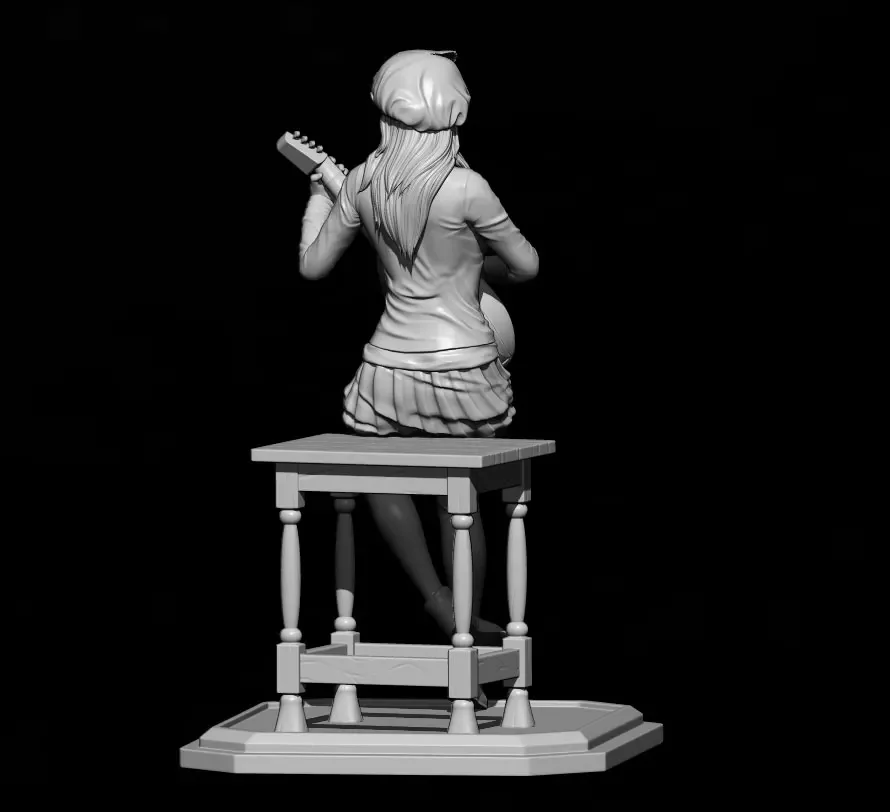 1/24 1/18 Resin Model Kits Figurine Girl Play The Piano Unpainted No Color Sculpture 186