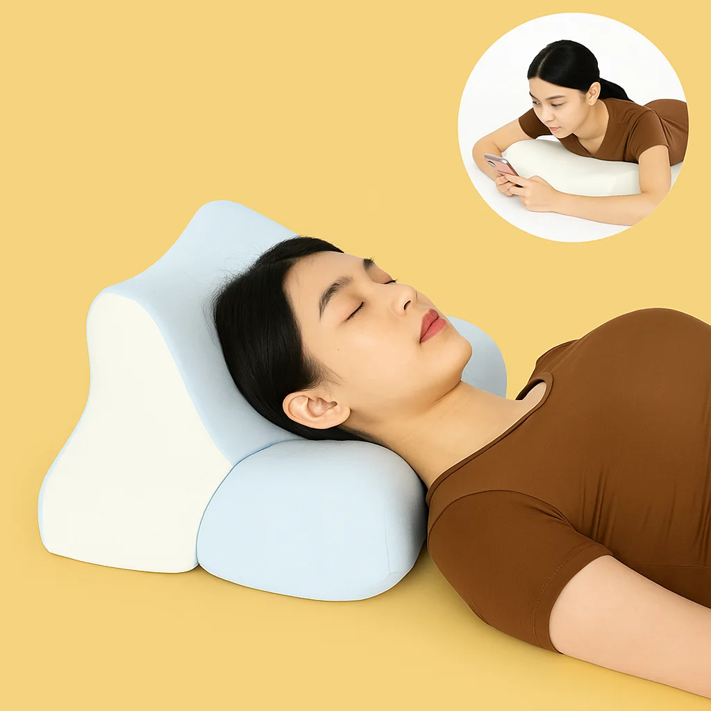 

Ergonomic Face Down Sleeping Pillow for Bed, Chair, Office Nap, SPA – Prone Position Neck Support Cushion for Daily Relaxing