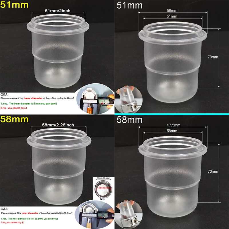 51/58mm Coffee Dosing Cup for 51/58mm Espresso Portafilters Concentrated Extraction 120ml Coffee Powder Cup/Feeder