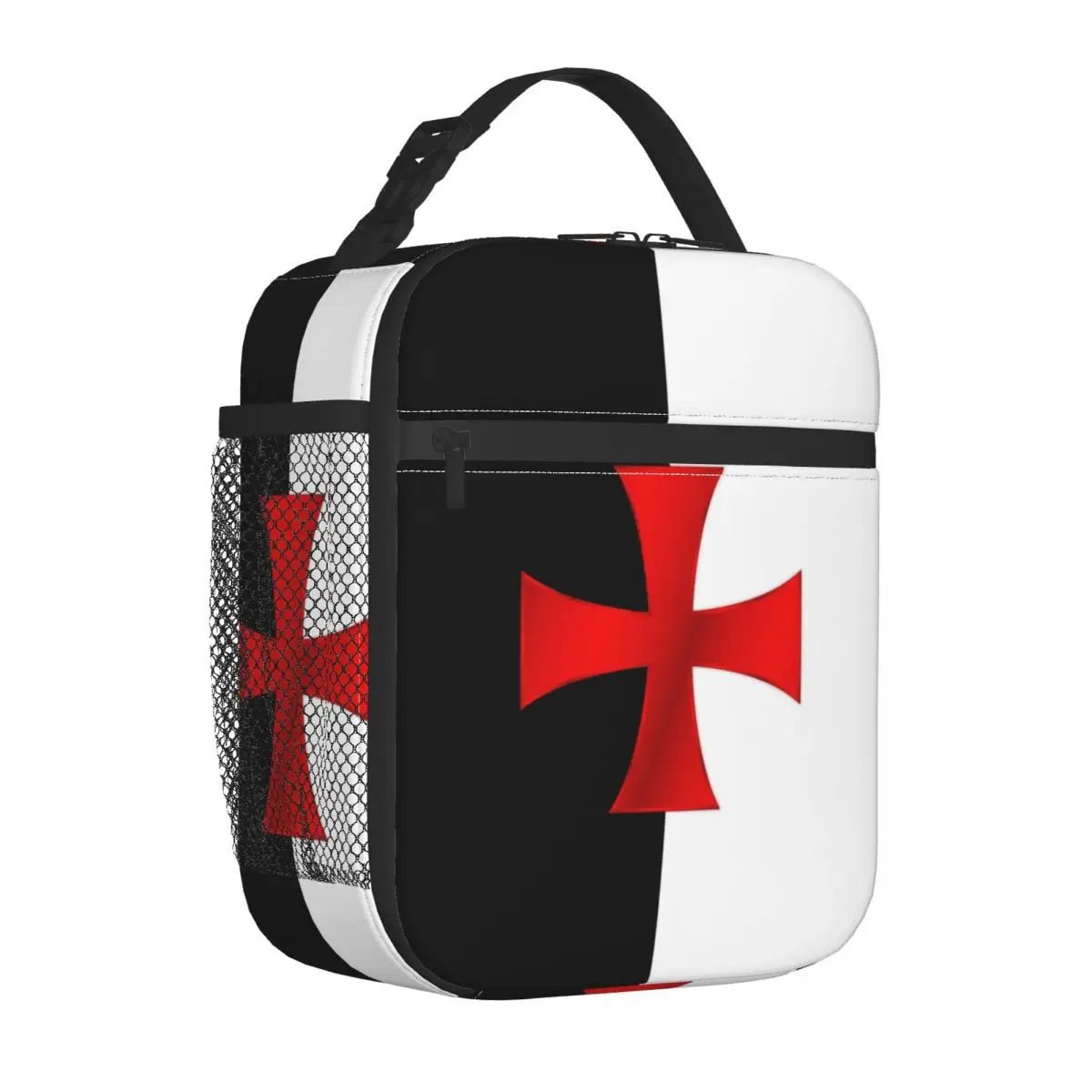 Templar Knight Jerusalem Cross Seal Medieval Warrior Symbol Portable Lunch Boxes Women Thermal Cooler Food Insulated Lunch Bag