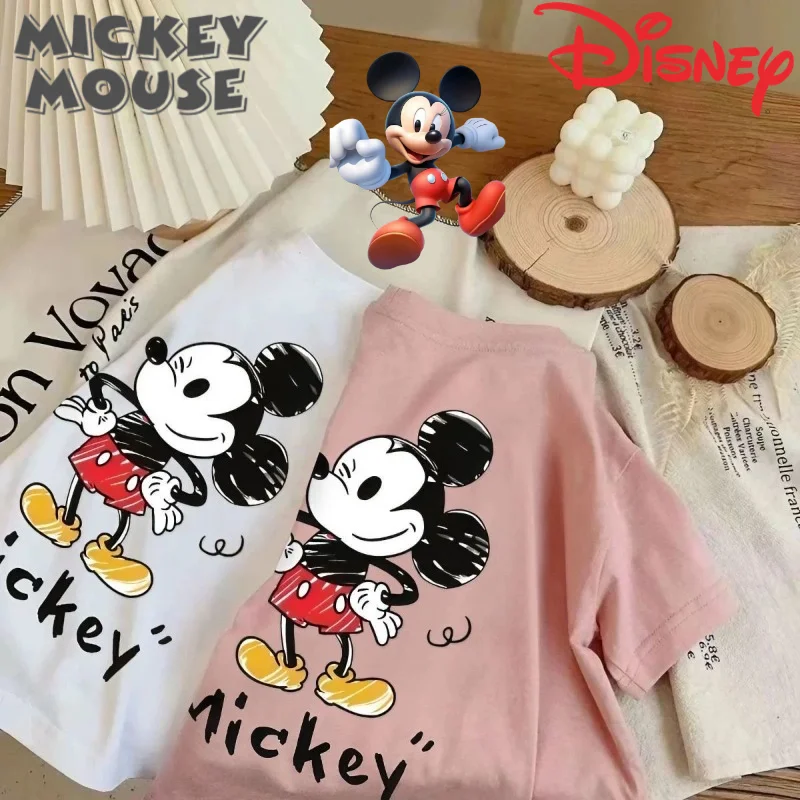 

Personalized Disney Mickey children's summer new cute cartoon pattern printing simple fashionable short sleeve soft T-shirt