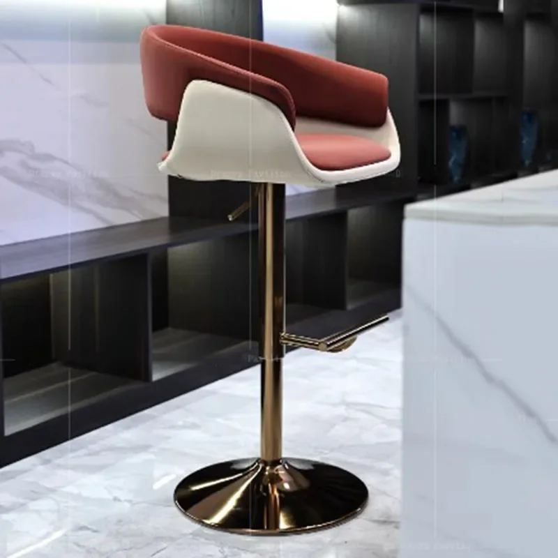 Quality Leather Bar Chairs Nordic Brown Trendy Modern Design Bar Chairs Living Room Swivel Taburete Cocina House Accessories - Image 3