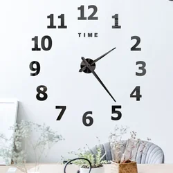 3D Digital Wall Clock DIY Frameless Wall Clocks Acrylic Mirror Wall Stickers Home Decor Living Room Quartz Needle Hanging Watch