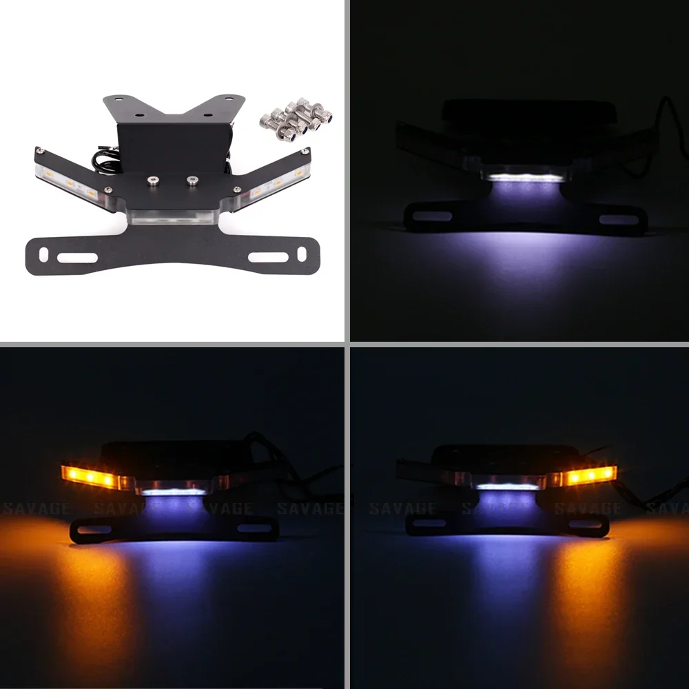 Rear License Plate Holder LED Light For KAWASAKI NINJA 250R 250 300 400 Z400 Z300 Z250 Z Motorcycle Tail Tidy Fender Eliminators