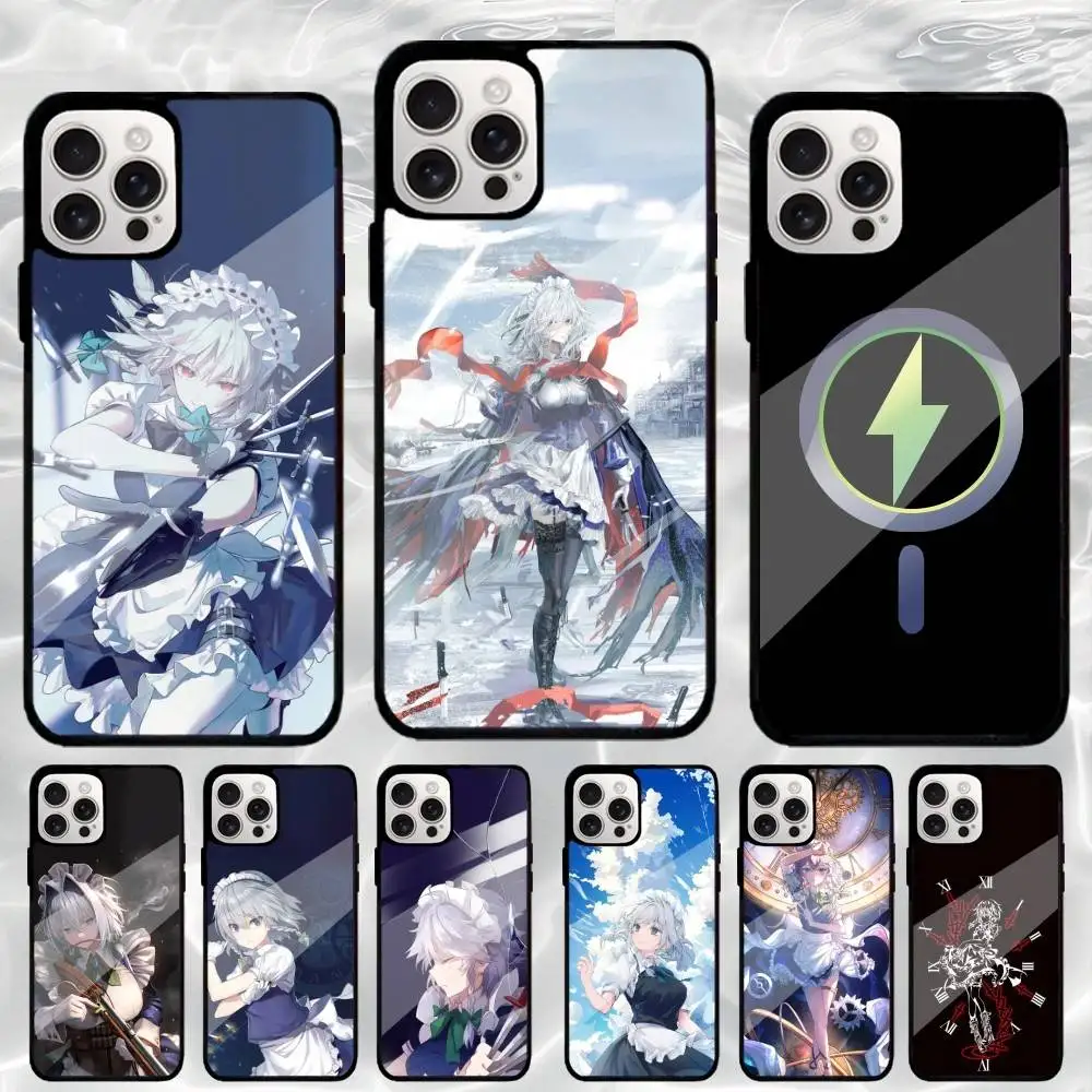 

S-Sakuya Izayoi T-Touhou Phone Case For iPhone17,16,15,14,13,12,11 Plus,Pro Max Magnetic For Magsafe Wireless Charging