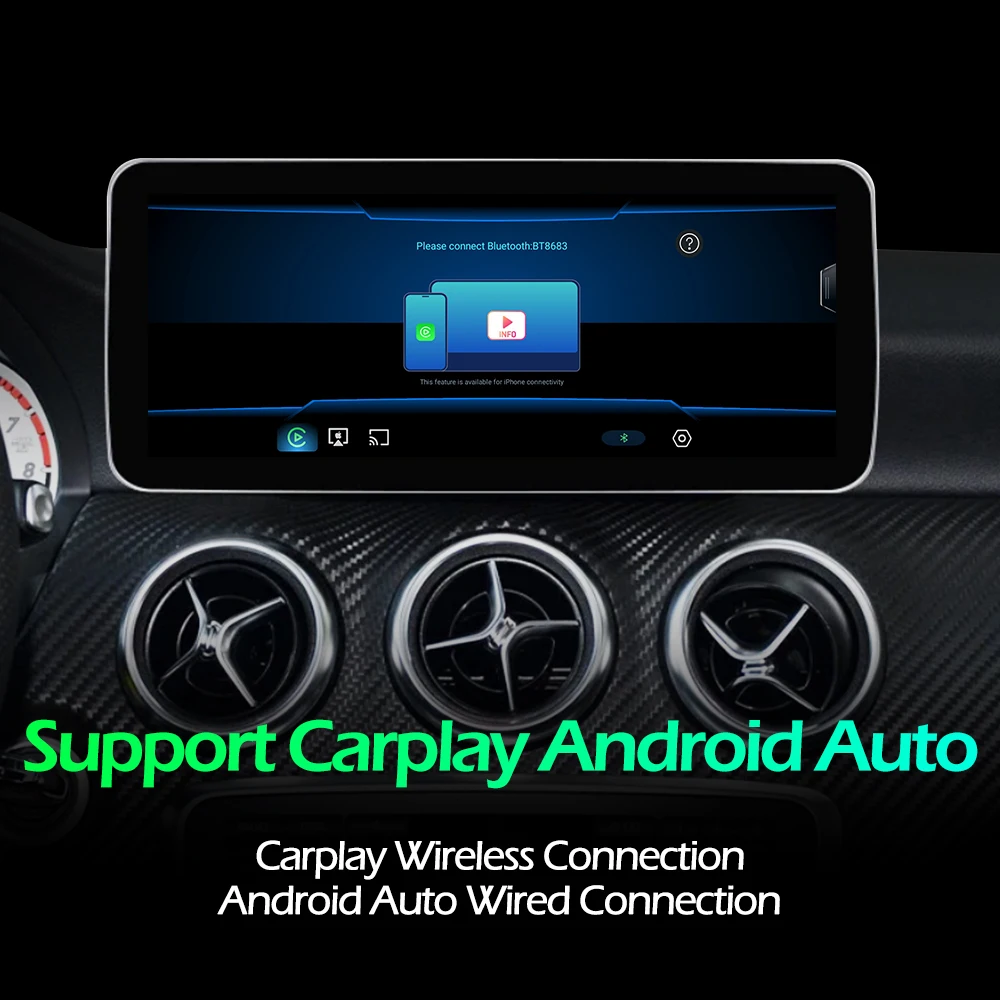 Android 14 acessórios do carro monitor carplay automático reprodutor multimídia rádio tela de toque 12.3 Polegada para benz s w221 cl w216 2005-2013