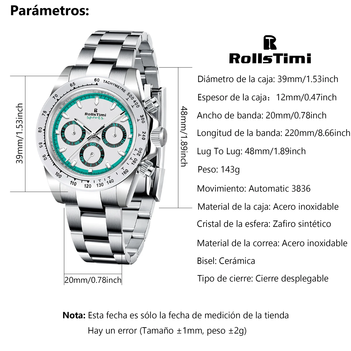 Rollstimi Nuovi Orologi da Uomo Top Luxury Orologio Automatico da Uomo Orologio da Polso Meccanico da Uomo Sport Impermeabile Vetro Zaffiro 2025