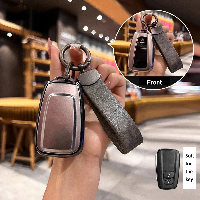 

Business Style Key Case for Toyota CHR Camry Corolla RAV4 Highlander CHR Prius Land Cruiser Prado 2 3 Button Car Key Case Cover
