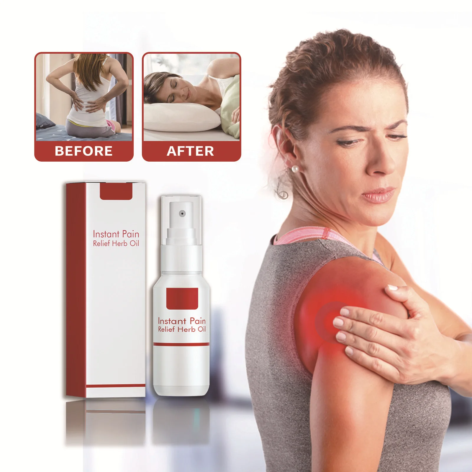 Joint Pain Spray Soothing Back Pain, Muscle Pain Care Liquid for Neck, Shoulder, Waist, Leg Joints and Bruise Injuries