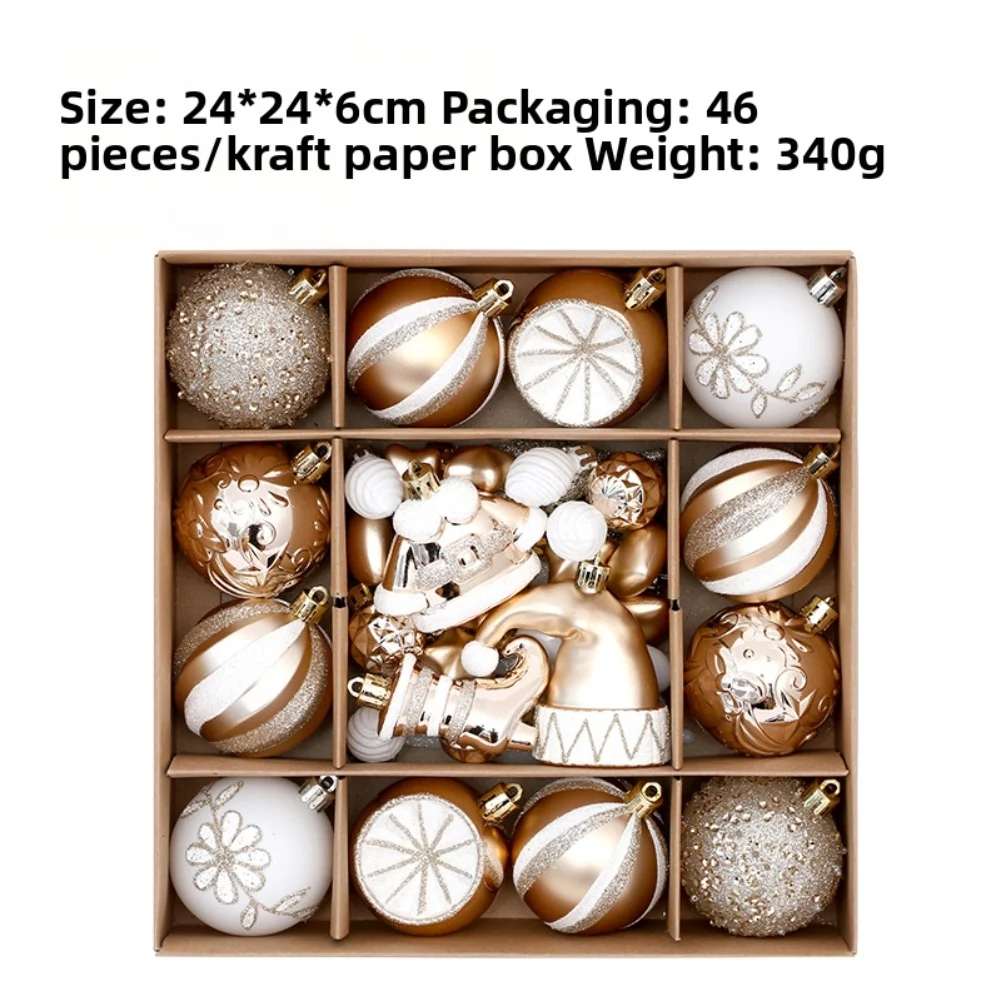 

Пластиковые елочные шары, 24 предмета с коробкой для хранения, небьющиеся украшения для праздничной елки и украшения дома