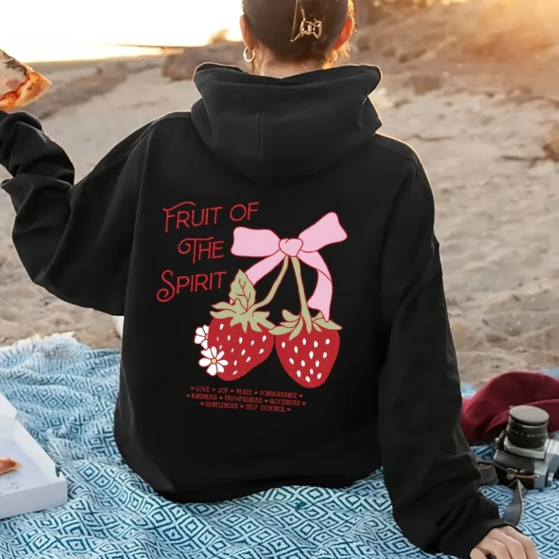 Sudadera con capucha elegante con estampado de letras de búho para mujer, sudadera térmica informal suave y cómoda con bolsillo de canguro para otoño e invierno