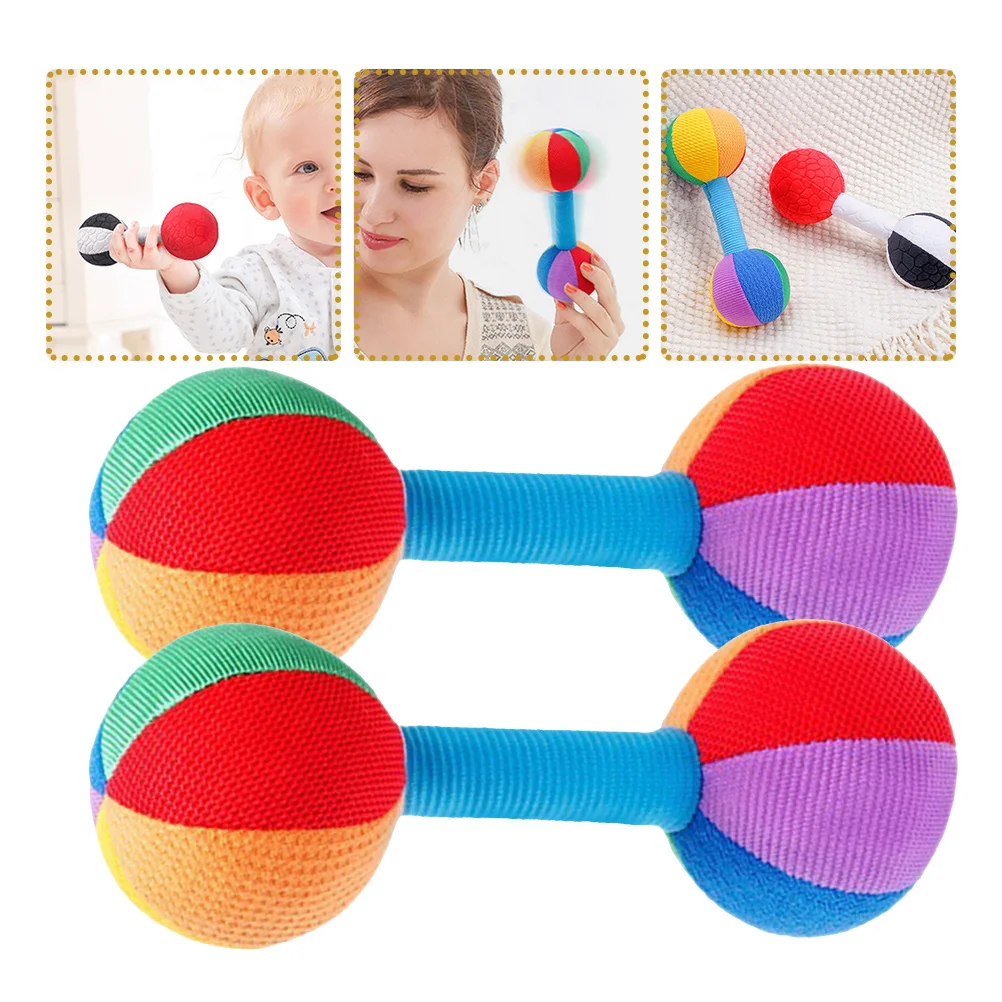 2 Pcs Baby Training Toys Infant Supple Dumbbell Hands Plaything Soothing Toddler Cloth Sleeping Grip
