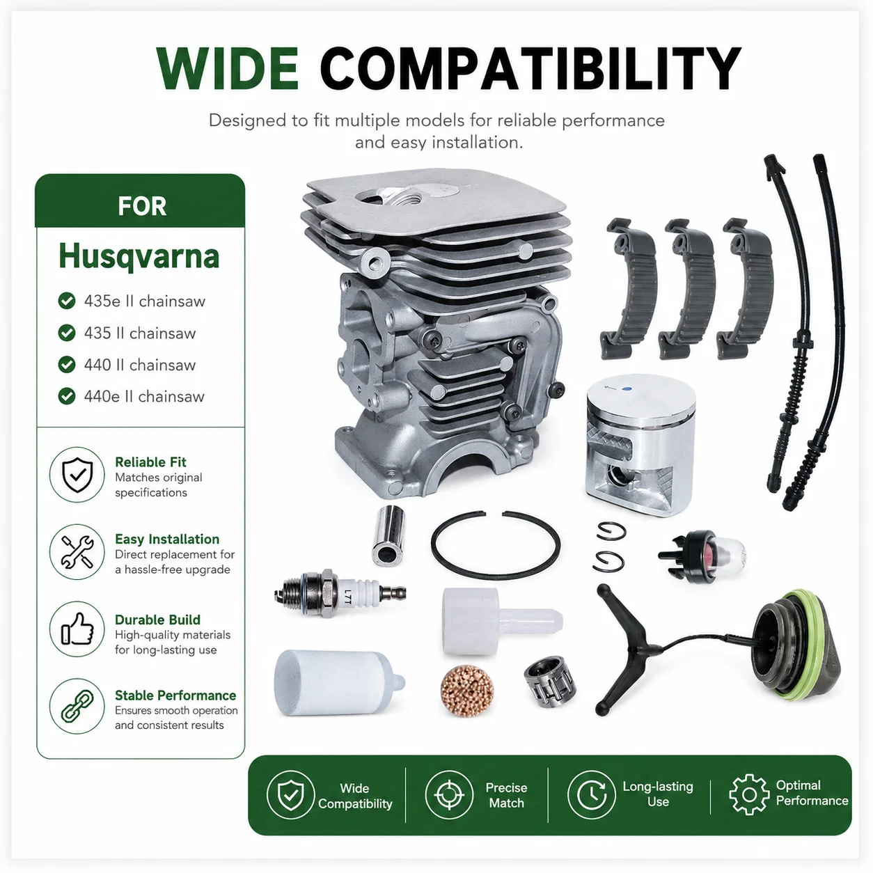 41mm Cylinder Piston Kit with  - огляд і ціна Husqvarna Chainsaw 440