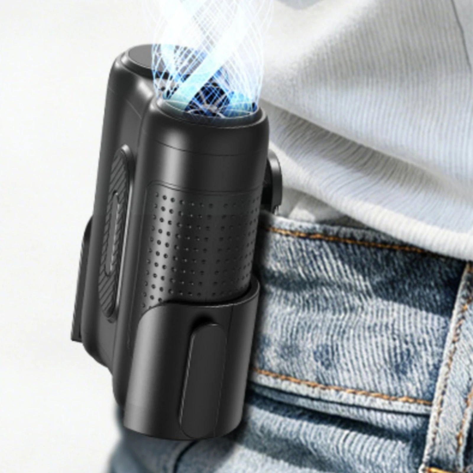 Waist Clip Fan Compact Belt Clip Fan Cordless Multifunctional for Outdoor Workers, Travel, Desktop