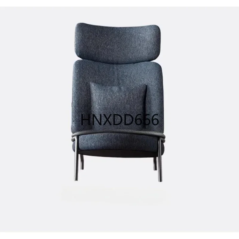 

Italian minimalist leather cloth living room single casual sofa chair, modern simple boss chair