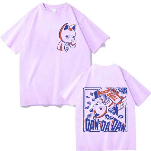 Imagen 2 del producto Camiseta gráfica de Anime japonés Dandadan Turbo Granny Cat, camiseta de gran tamaño de dibujos animados a la moda para hombres y mujeres, camisetas informales Vintage de algodón