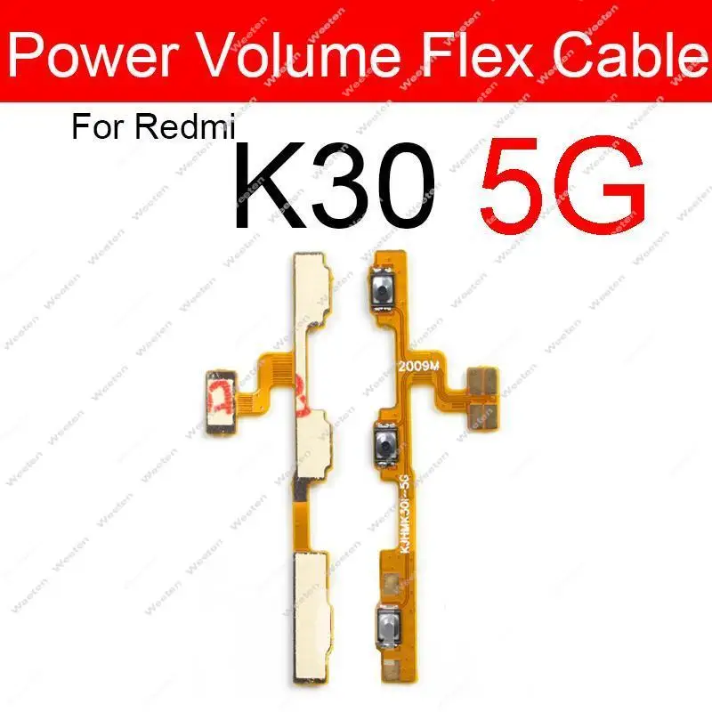 Power Volume Side Button Flex Cable For Xiaomi Redmi K20 K30 K40 K50 Pro K30 Ultra K30i K30S K40S K40 Gaming K50i Repair Parts