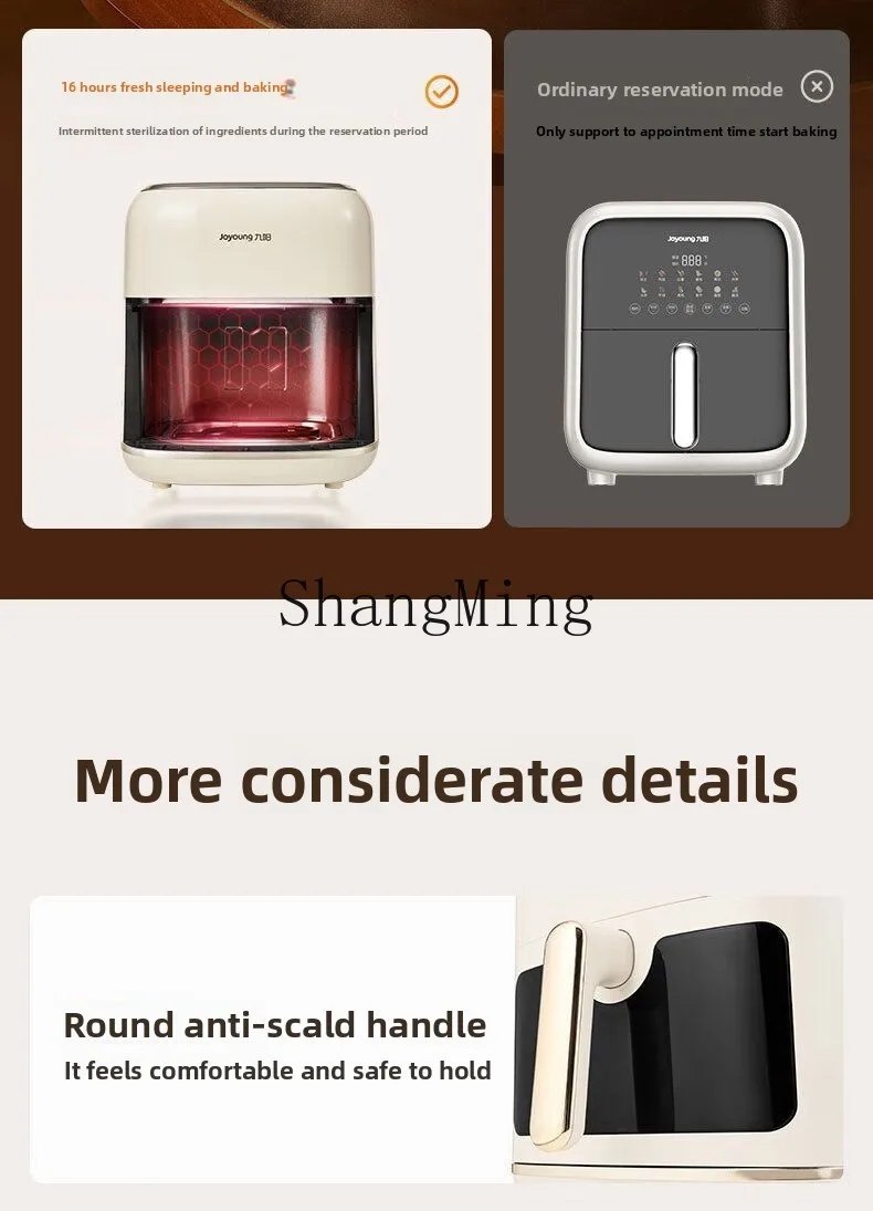 ZYY エアフライヤー家庭用反転多機能反転なし大容量インテリジェントタッチビジュアル