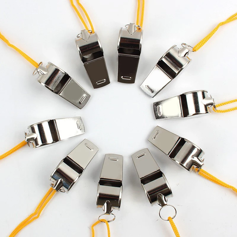 

New Metal Whistle Referee Sports Rugby Stainless Steel Whistle Soccer Basketball Party Training School Cheerleading