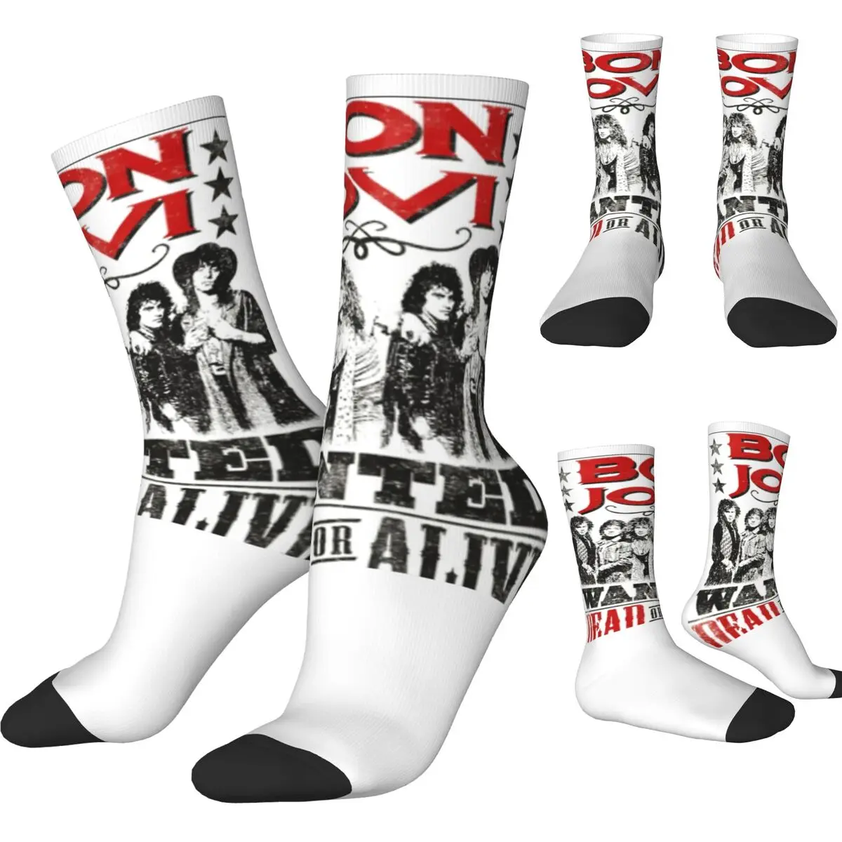 BON BON TOUR JOVI PSIS Socks Novelty Stockings Autumn Anti Skid Unisex Men Socks Comfortable Graphic Outdoor Sports Socks