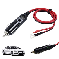 12-24V Car Male Plug Heavy Duty Cigarette Lighter Adapter Power Cord with 50cm Cable Wire 10A Apply To Cigarette Lighter Socket