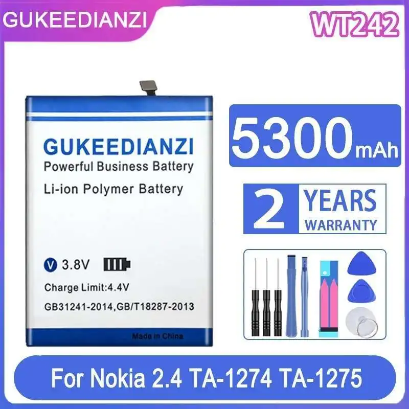 

WT242 Mobile Phone Battery For Nokia 2.4 TA-1274 TA-1275 TA-1270 TA-1277 Reliable Power 5300Mah
