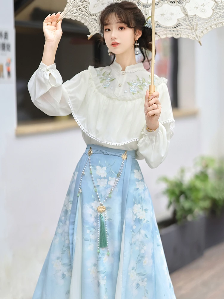 

Оригинальная женская юбка Ханьфу: дышащая, стройнящая, скрывающая недостатки фигуры, в новом китайском стиле, летняя новинка, 100% полиэстер