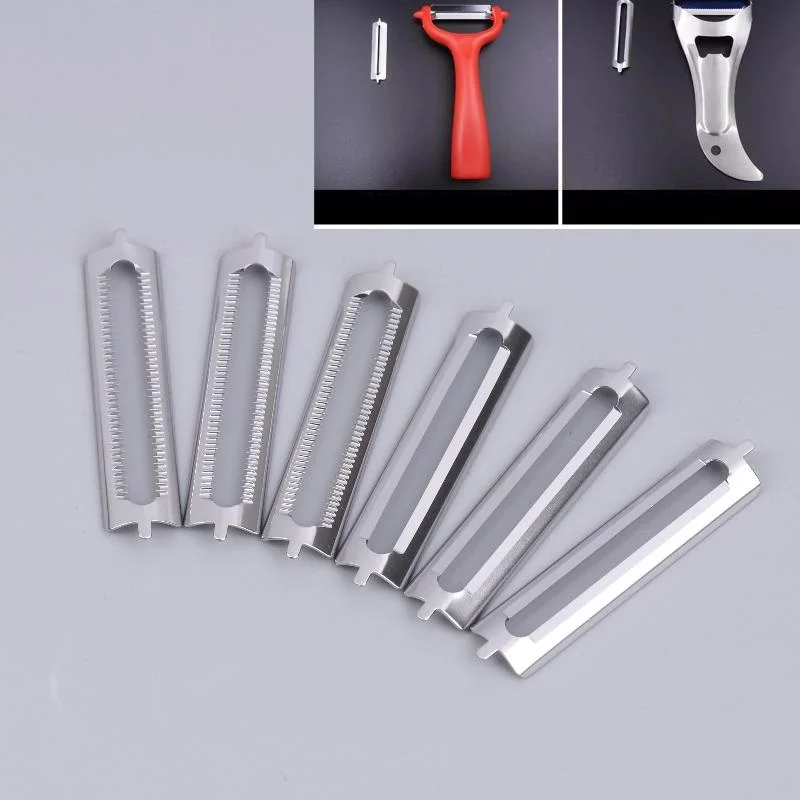 【10Pcs Stainless Steel Peeler Blades Replacement Double Asparagus Peeler Multifunctional Peeling Tools Kitchen Supplies】