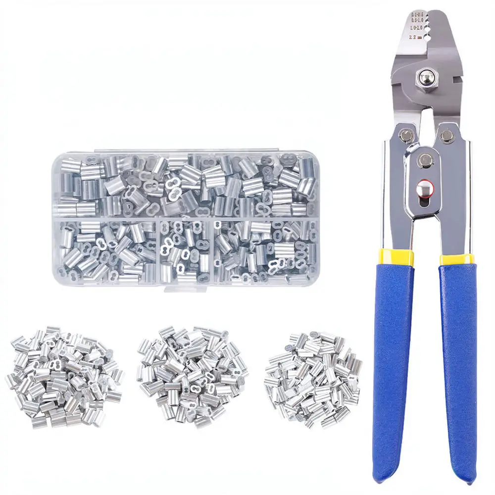 Manual Wire Rope Swaging Pliers 10 Inch Steel Crimping Tool Aluminum Sleeve Ferrule Cutter Hardware Repair Hand Tool