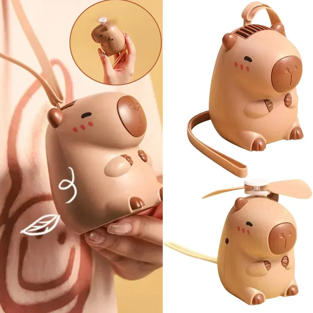 

Мини-вентилятор Capybara для шеи — портативные персональные вентиляторы с перезарядкой через USB, портативные вентиляторы с милыми героями мультфильмов для детей и взрослых