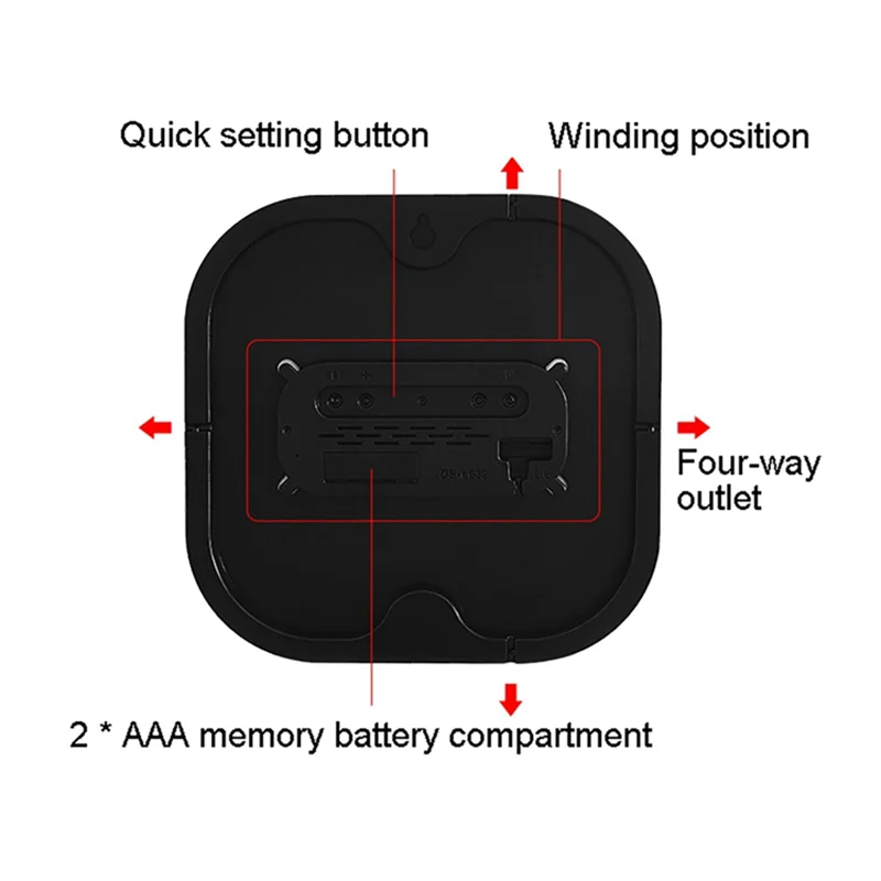 High Quality-13Inch Wall Clock Brightness Adjustable Remote Control LED Digital Clock Electronic Dual Alarm Clock Living Room De