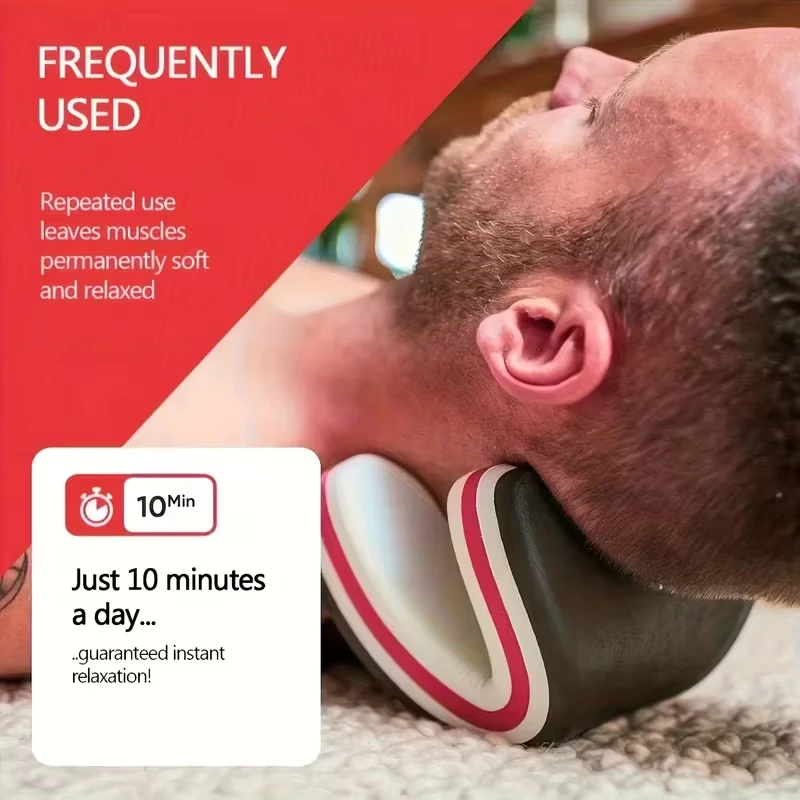 Neck Stretch Pillow Cervical Spine Relief Traction Device Ergonomic Neck Support Massager for Home Office Muscle Pain Release