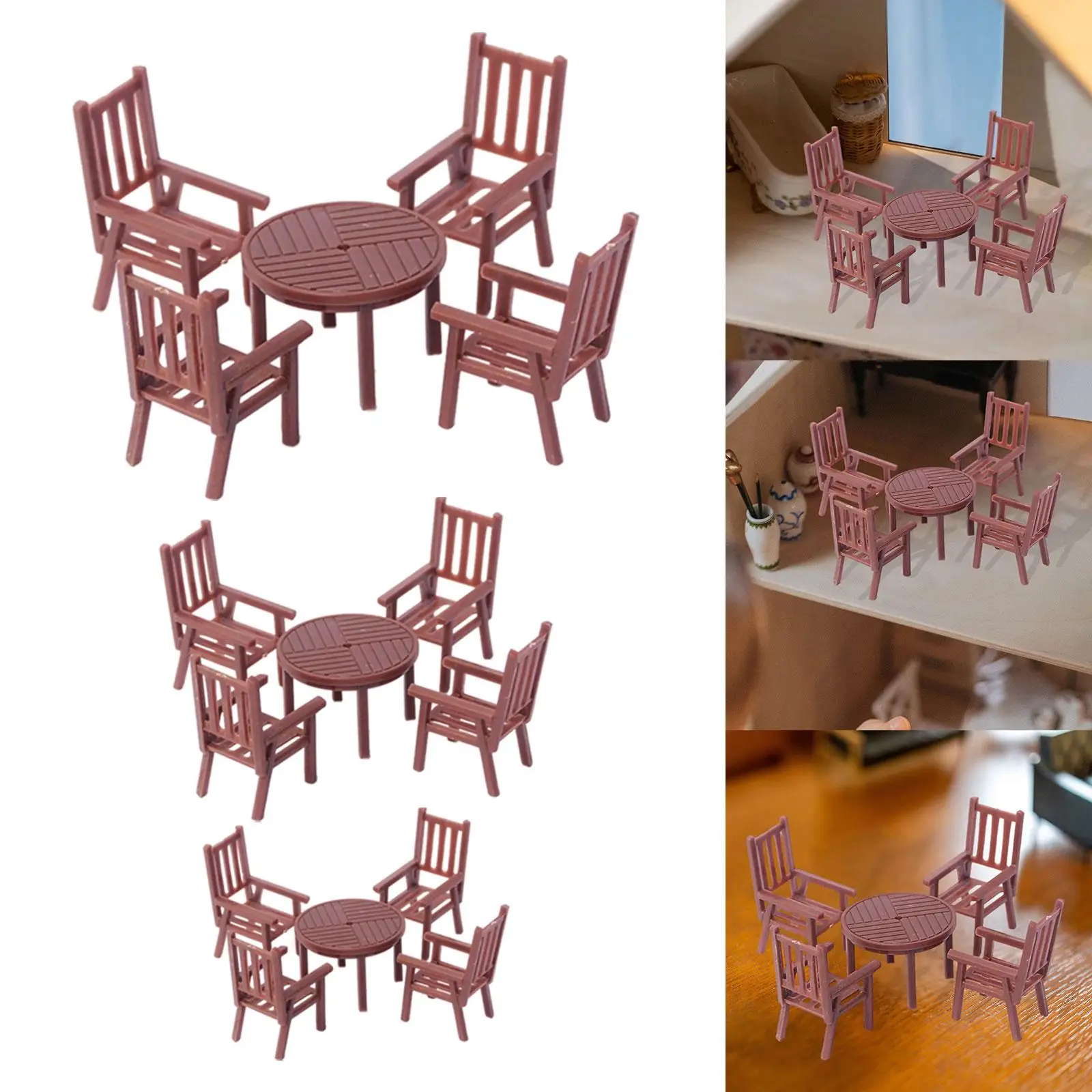 Mini-Schreibtisch- und Stuhlset, Modellzug, Eisenbahn, Architektur, Modellzubehör