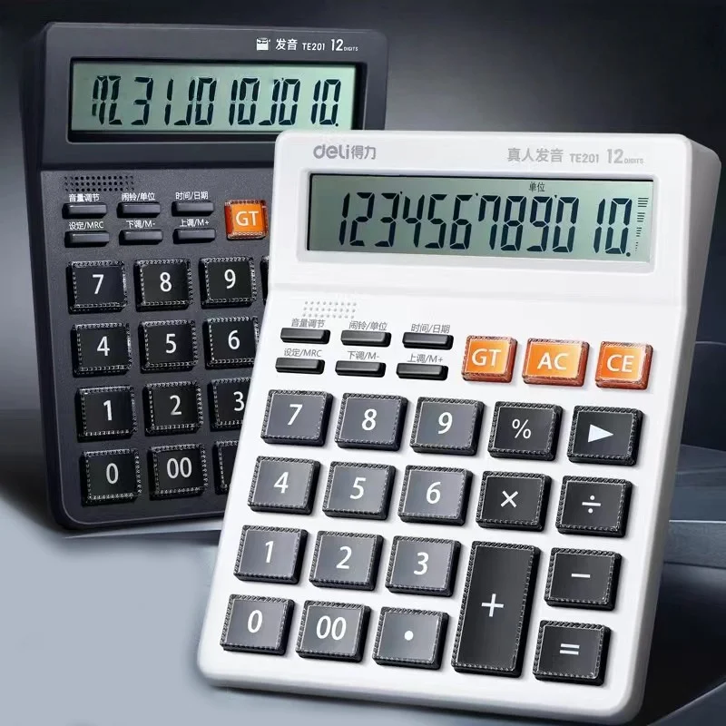

12-значный настольный калькулятор с большими кнопками, большой экран, солнечная энергия, студенческий учет, финансовый и коммерческий калькулятор