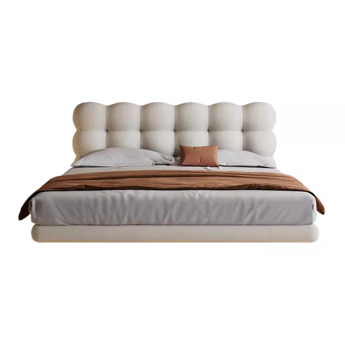 

French style, cream style, suspended bed, simple, soft bag, lamb wool, fabric, double