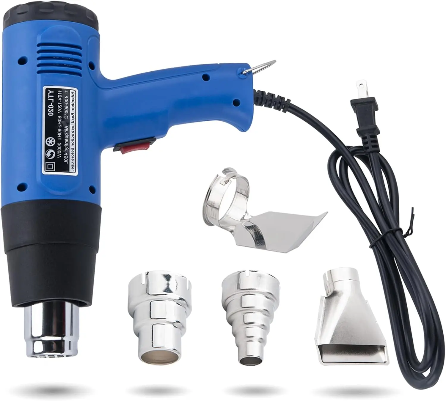 

2000W Heat Gun Kit with 4 Nozzle Attachments for Vinyl Wrap, Crafting, Shrinking PVC, and Stripping Paint