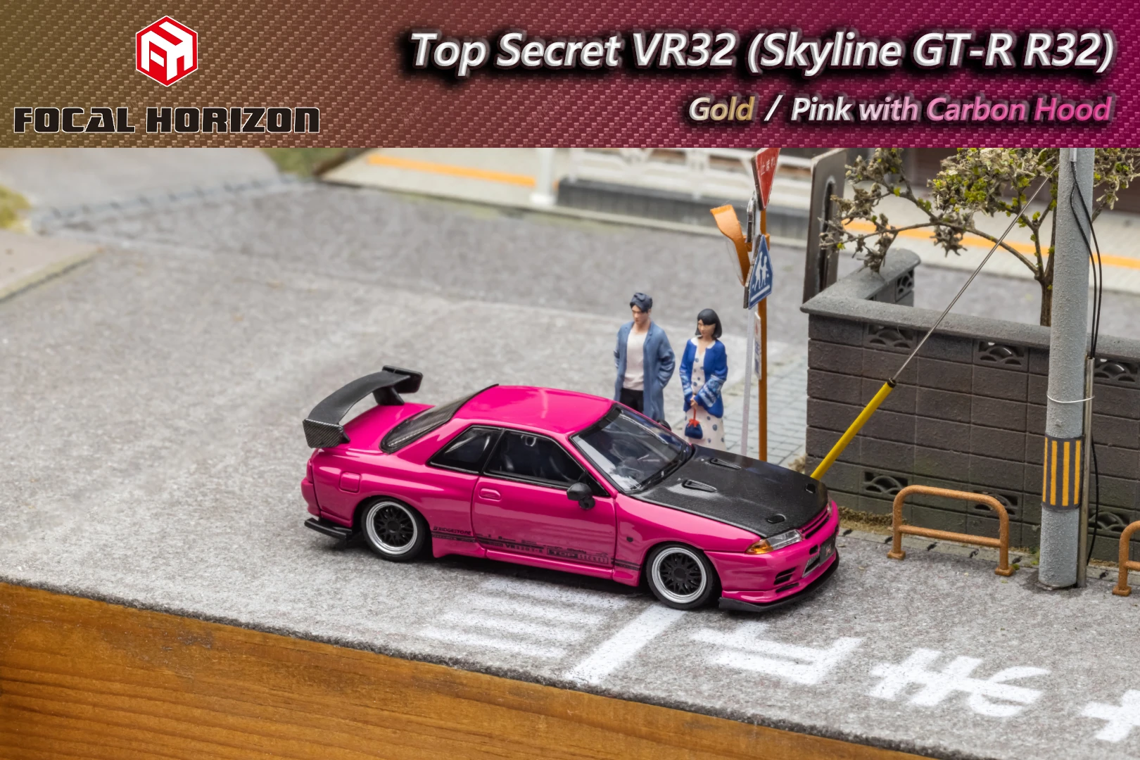 Newly Stocks FH 1:64 Skyline R32 Top Secret VR32 Golden And Pink Color In 2024