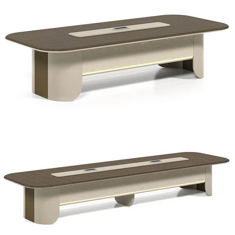 مؤتمر جوي فاخر وخفيف، طاولة تفاوض حديثة وبسيطة، مؤتمر كبير، طاولة طويلة، طاولات وكراسي غرفة الاستقبال