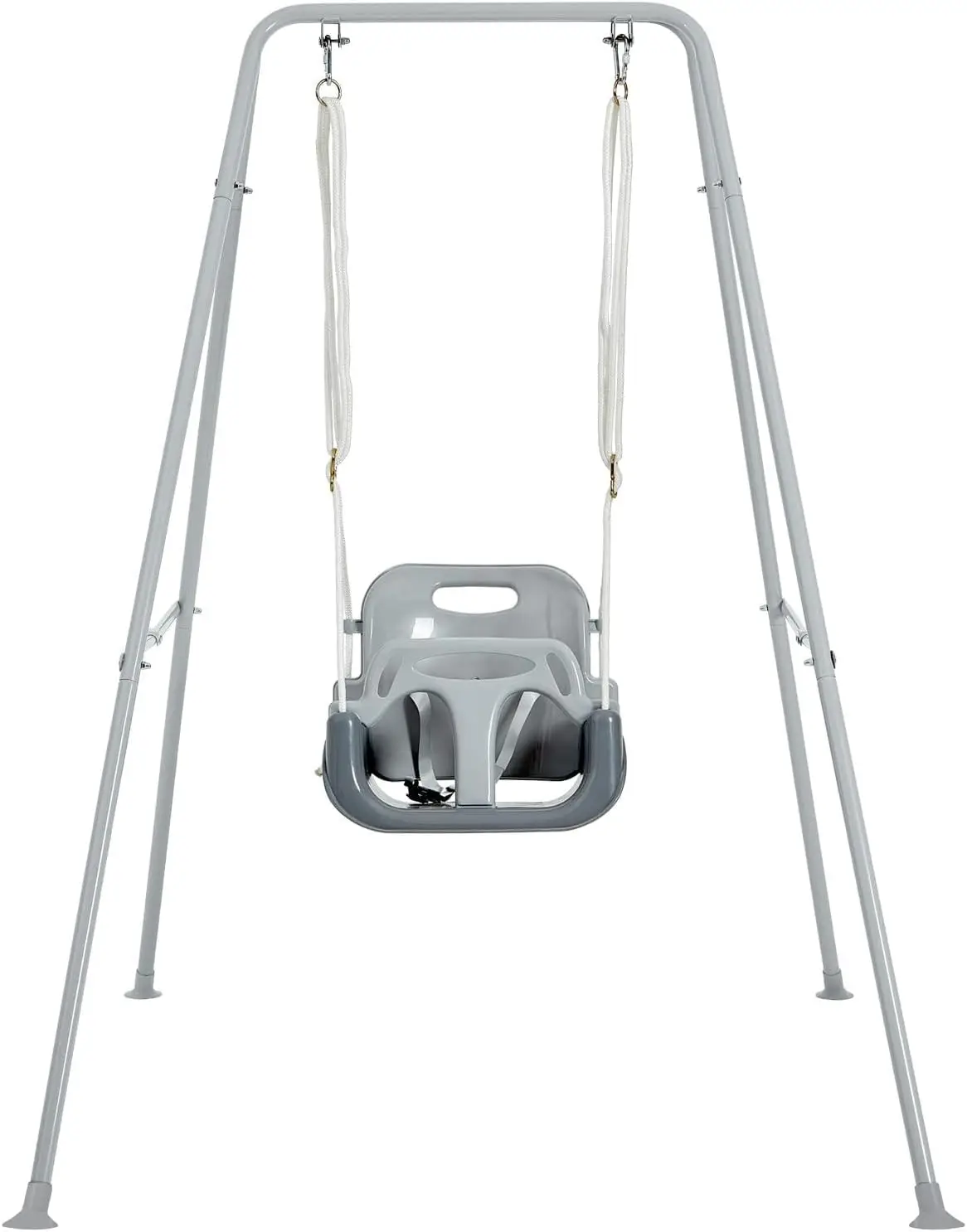 

Foldable Toddler Swing Set with Metal Stand for Ages 1-10, 3-in-1 Indoor/Outdoor Play with Sandbags, Easy Assembly & Storage