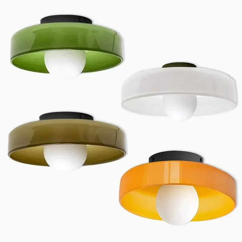 Luminária de Teto de Vidro Vintage Nórdica para Decoração de Casa, Entrada, Corredor, Sala de Estar, Quarto, Luminária de Vidro de 25cm