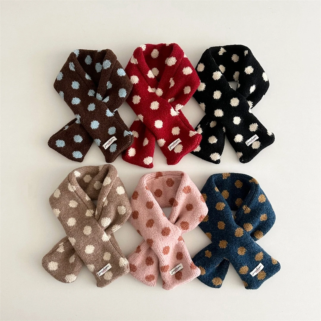 Kinder-Halstuch mit Niedlichen Punkten, Winter-Schal für Kleinkinder, 8 Farben, Warmer Winter-Schal für Kinder, Mädchen-Accessoires, Kinderschal – Detail 3