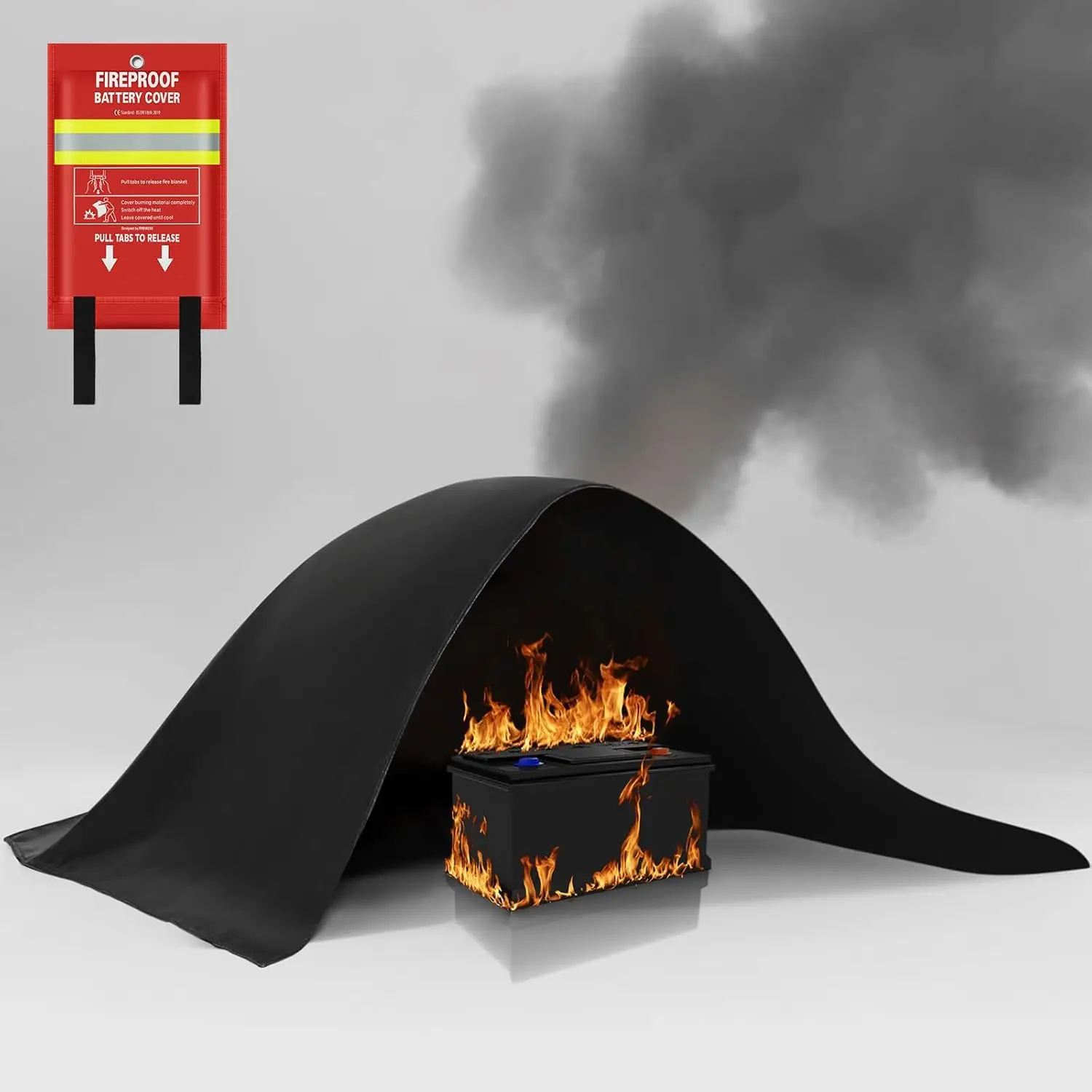 

Large Fireproof Blanket for Ebike & Escooter Battery Storage, Charging, Discharging - 79x118 Inch