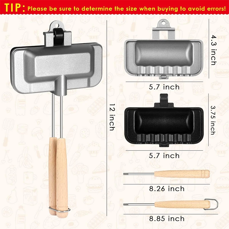 Double-Sided Sandwich Fry Pan Non-Stick Kitchen Toast Omelets Baking Tray High Temperature Resistant Applicable Gas Cooker