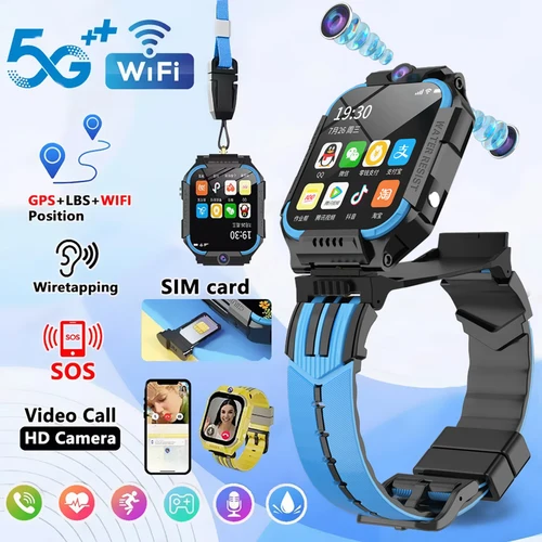 Imagen 1 del producto 2025 nuevo reloj inteligente 5G para niños GPS Video llamada SOS impermeable reloj inteligente para niños Monitor de cámara HD rastreador reloj inteligente para Android IOS