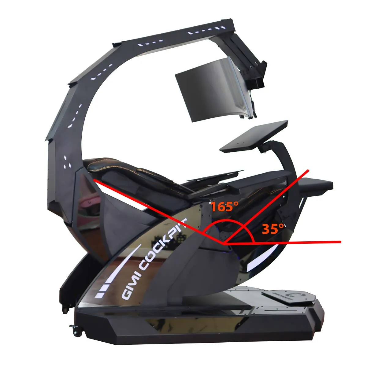 GM-520 GIMI Gaming COCKPIT Chair, Zero Gravity Recline Workstation Chair , Works Triple FIVE Monitors Tilting Rig  VR
