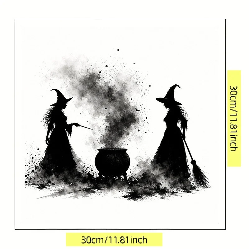 1 piece of witch and boiler pattern toilet sticker, water tank sticker, bathroom decoration, fun toilet sticker, enhancing the o
