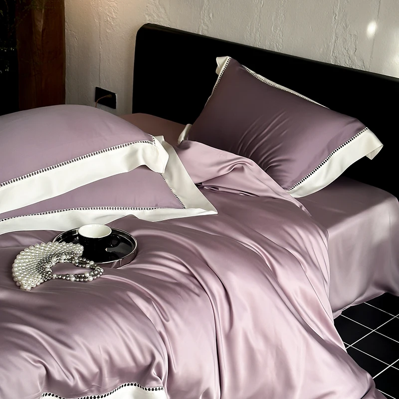 

Летний прохладный лиоцелловый эвкалиптовый волокно, мягкий шелковистый комплект постельного белья, полый пододеяльник, плоская/приталенная простыня, наволочки, 4 шт.