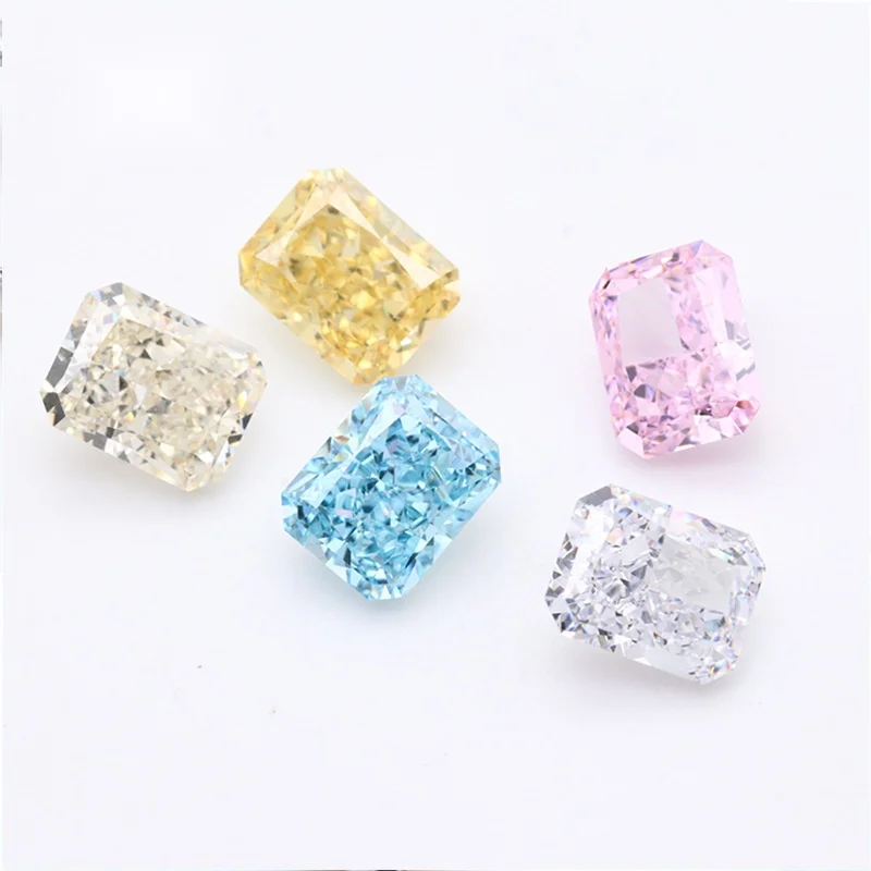 5A+ Quality Luxurious Octangle Ice Cut Cubic Zirconia Stones Loose Various 6 Colors Pink CZ Zirconia Gemstone For Jewelry Making